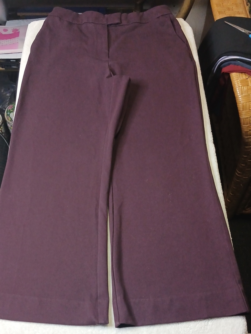 H&M Wide-Leg Pants in Plum Purple